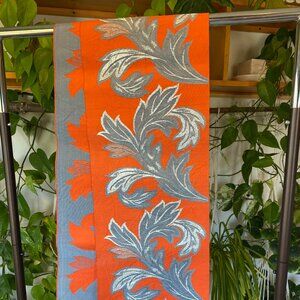 Vintage Floral Formal Hitoe Obi Silk Lame